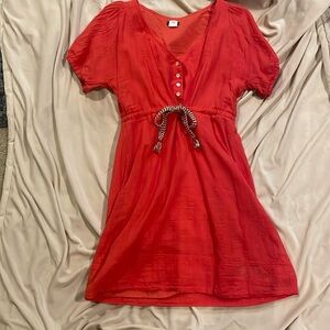Orange, Linen J Crew Dress, Size 2